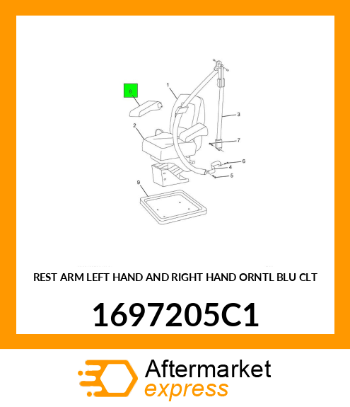 REST ARM LEFT HAND AND RIGHT HAND ORNTL BLU CLT 1697205C1