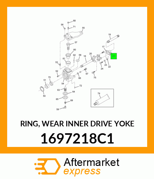 RING, WEAR INNER DRIVE YOKE 1697218C1