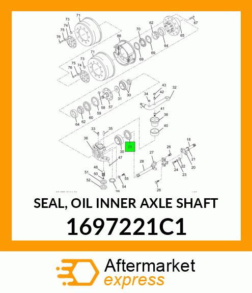 SEAL, OIL INNER AXLE SHAFT 1697221C1