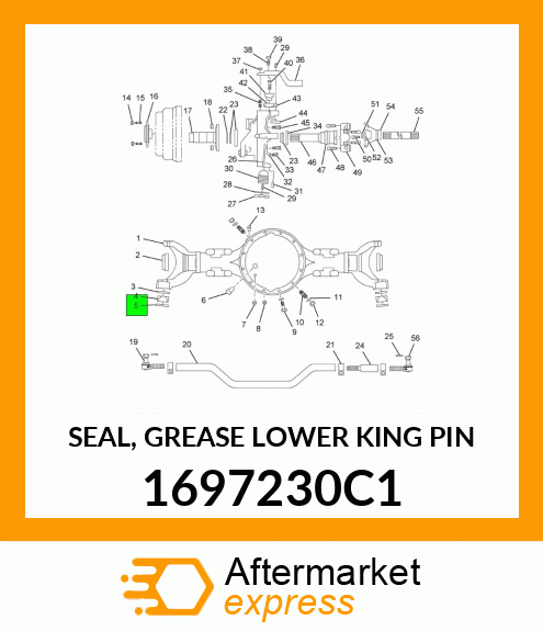 SEAL, GREASE LOWER KING PIN 1697230C1