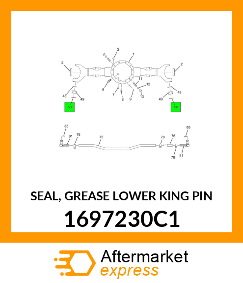 SEAL, GREASE LOWER KING PIN 1697230C1