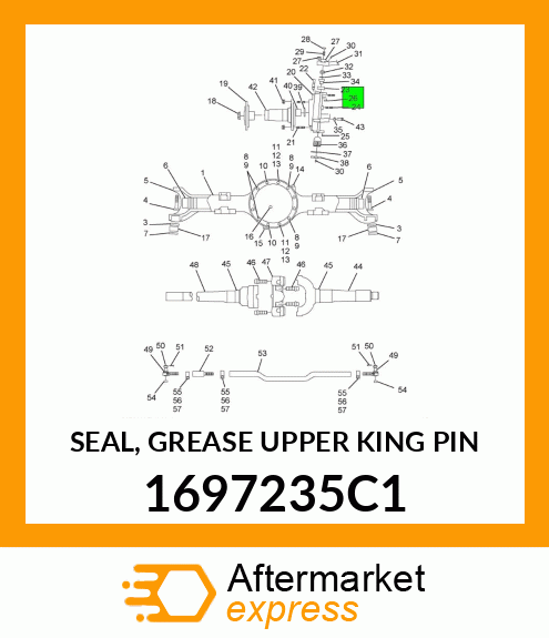 SEAL, GREASE UPPER KING PIN 1697235C1