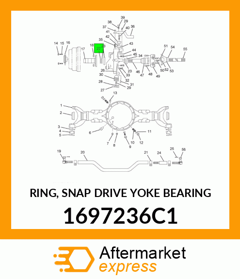 RING, SNAP DRIVE YOKE BEARING 1697236C1