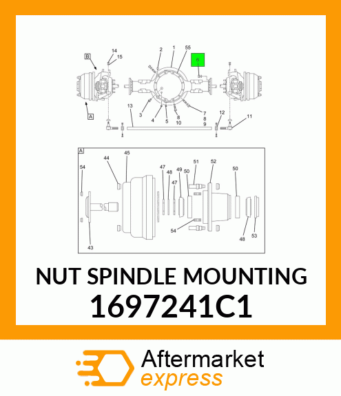 NUT SPINDLE MOUNTING 1697241C1