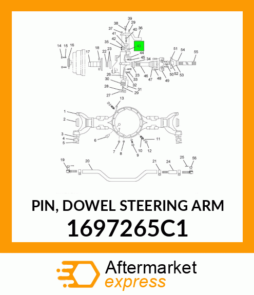 PIN, DOWEL STEERING ARM 1697265C1