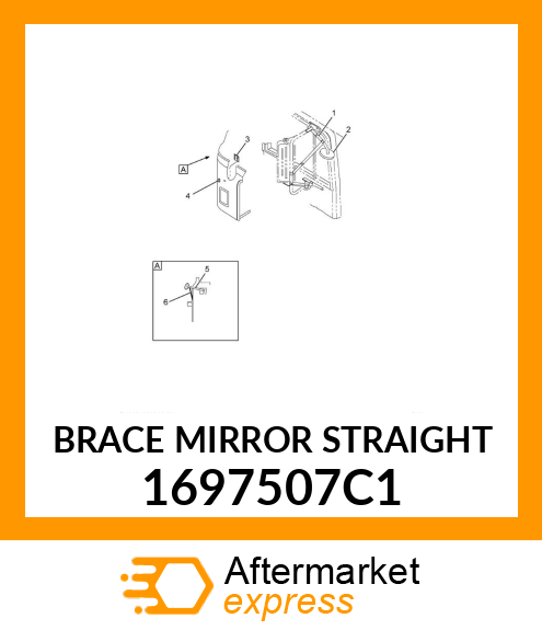 BRACE MIRROR STRAIGHT 1697507C1