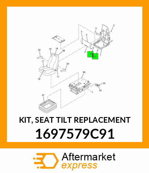 KIT, SEAT TILT REPLACEMENT 1697579C91