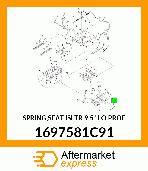 SPRING,SEAT ISLTR 9.5" LO PROF 1697581C91