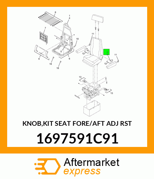 KNOB,KIT SEAT FORE/AFT ADJ RST 1697591C91