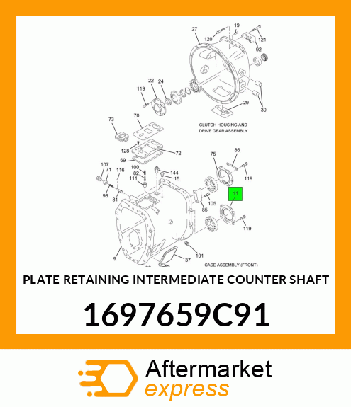 PLATE RETAINING INTERMEDIATE COUNTER SHAFT 1697659C91