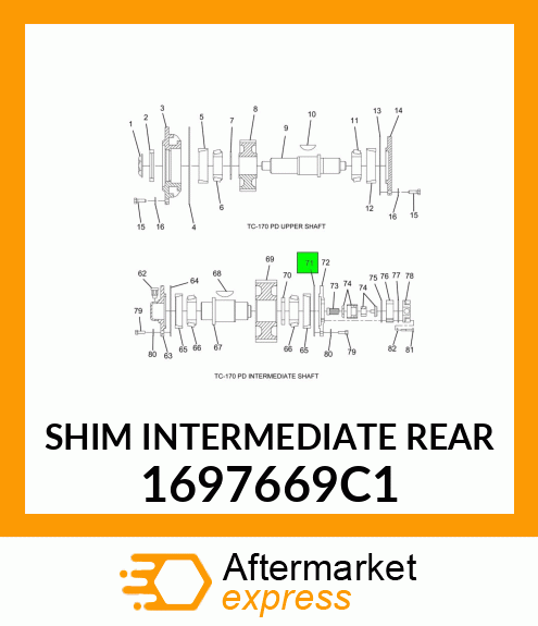 SHIM INTERMEDIATE REAR 1697669C1