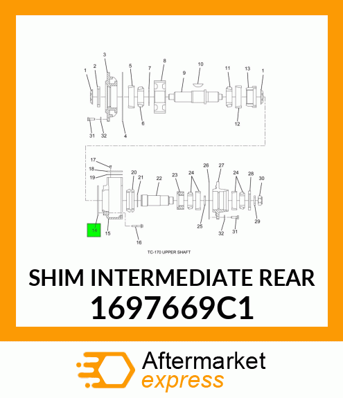 SHIM INTERMEDIATE REAR 1697669C1