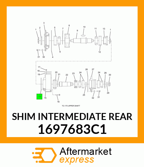 SHIM INTERMEDIATE REAR 1697683C1