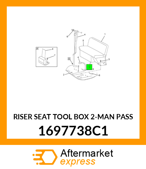 RISER SEAT TOOL BOX 2-MAN PASS 1697738C1