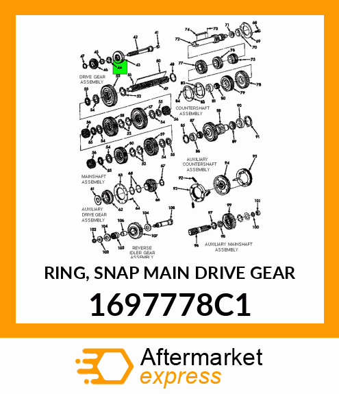 RING, SNAP MAIN DRIVE GEAR 1697778C1