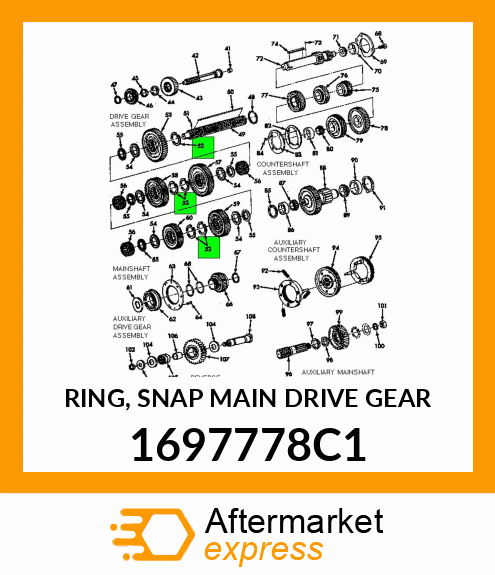 RING, SNAP MAIN DRIVE GEAR 1697778C1