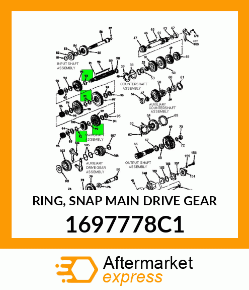 RING, SNAP MAIN DRIVE GEAR 1697778C1