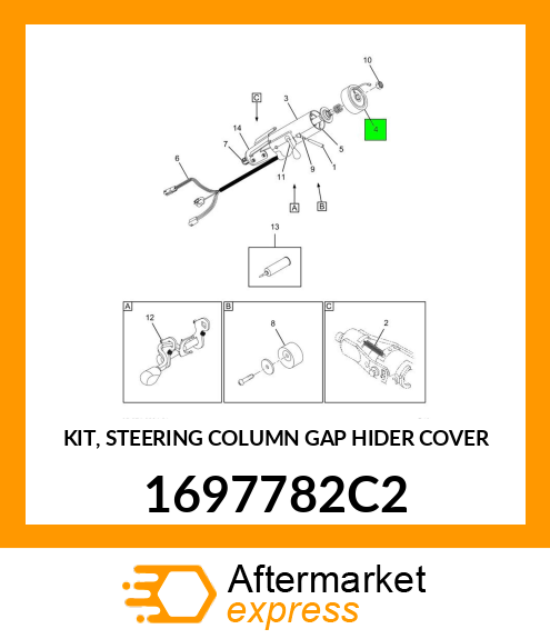 KIT, STEERING COLUMN GAP HIDER COVER 1697782C2