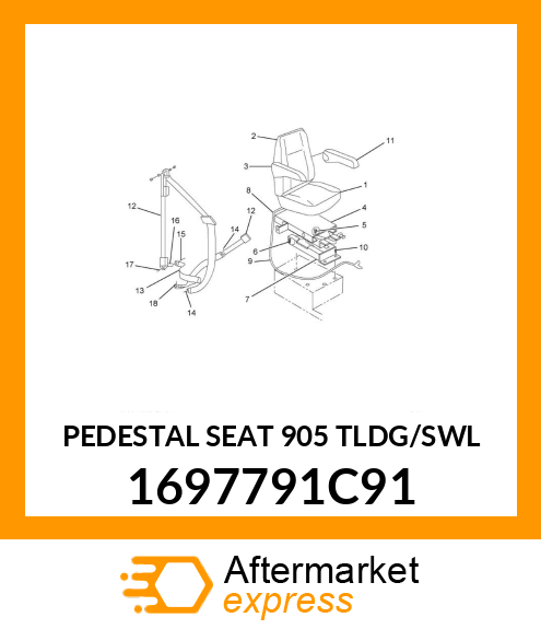 PEDESTAL SEAT 905 TLDG/SWL 1697791C91