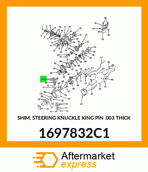 SHIM, STEERING KNUCKLE KING PIN .003" THICK 1697832C1