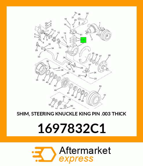 SHIM, STEERING KNUCKLE KING PIN .003" THICK 1697832C1