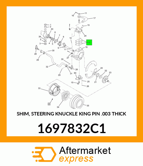 SHIM, STEERING KNUCKLE KING PIN .003" THICK 1697832C1