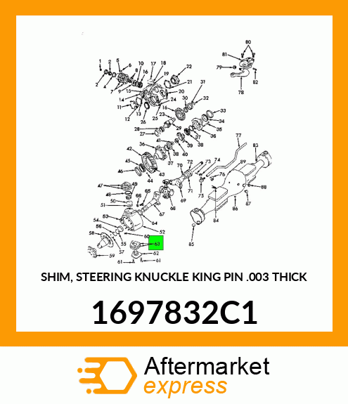 SHIM, STEERING KNUCKLE KING PIN .003" THICK 1697832C1