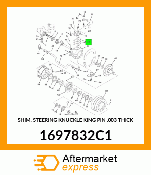 SHIM, STEERING KNUCKLE KING PIN .003" THICK 1697832C1