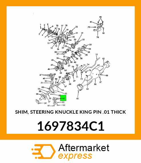 SHIM, STEERING KNUCKLE KING PIN .01" THICK 1697834C1