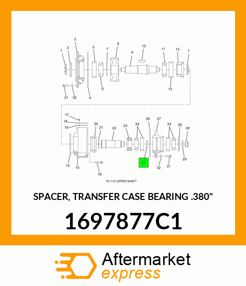 SPACER, TRANSFER CASE BEARING .380" 1697877C1