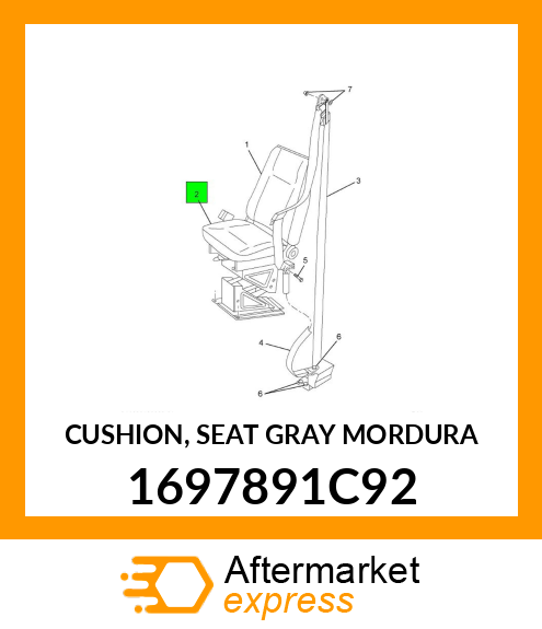 CUSHION, SEAT GRAY MORDURA 1697891C92