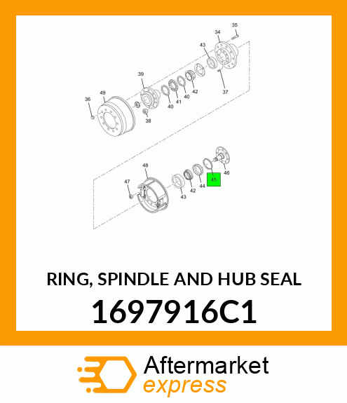 RING, SPINDLE AND HUB SEAL 1697916C1