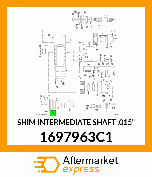 SHIM INTERMEDIATE SHAFT .015" 1697963C1