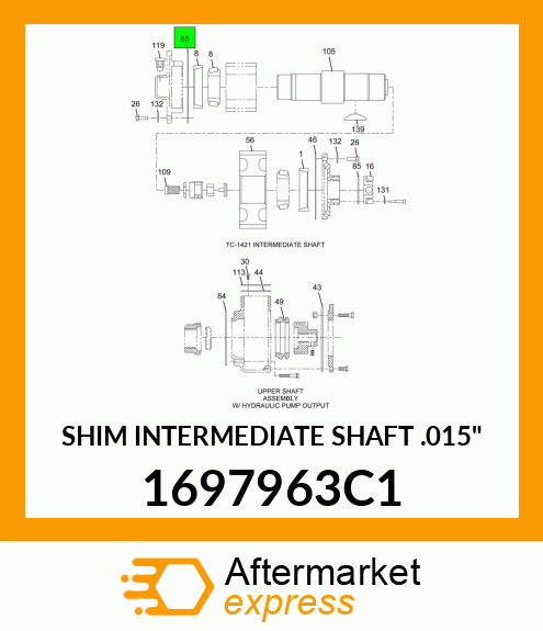 SHIM INTERMEDIATE SHAFT .015" 1697963C1