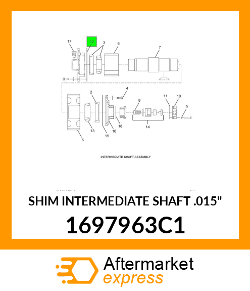 SHIM INTERMEDIATE SHAFT .015" 1697963C1