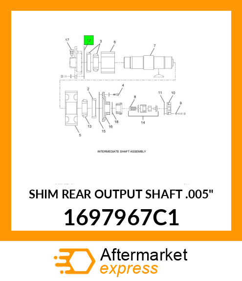 SHIM REAR OUTPUT SHAFT .005" 1697967C1