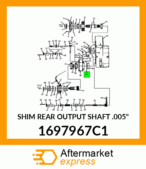 SHIM REAR OUTPUT SHAFT .005" 1697967C1