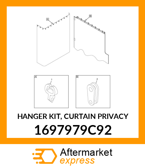 HANGER KIT, CURTAIN PRIVACY 1697979C92