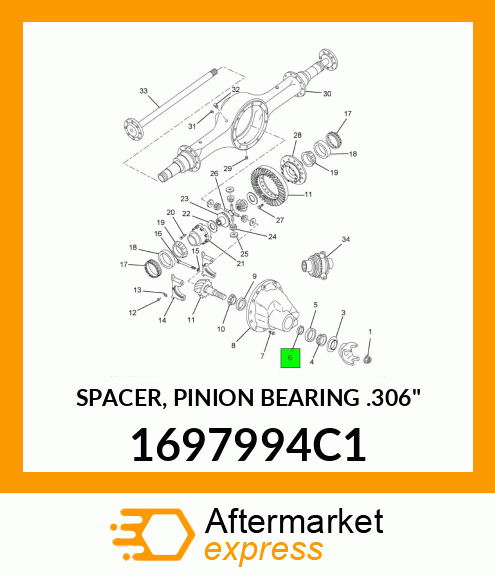 SPACER, PINION BEARING .306" 1697994C1