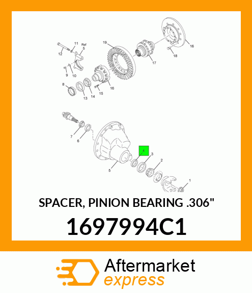 SPACER, PINION BEARING .306" 1697994C1