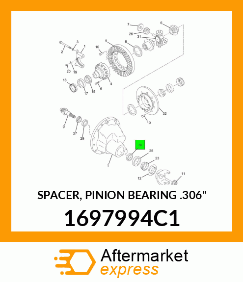 SPACER, PINION BEARING .306" 1697994C1