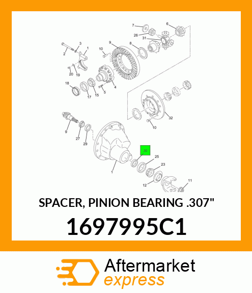 SPACER, PINION BEARING .307" 1697995C1