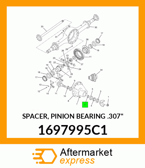 SPACER, PINION BEARING .307" 1697995C1