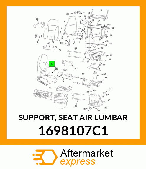 SUPPORT, SEAT AIR LUMBAR 1698107C1