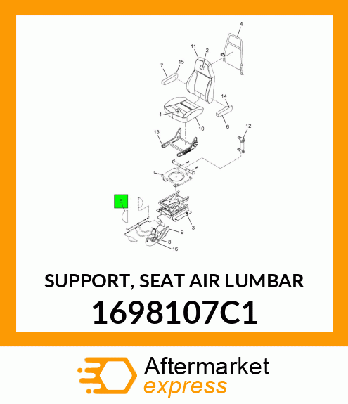 SUPPORT, SEAT AIR LUMBAR 1698107C1