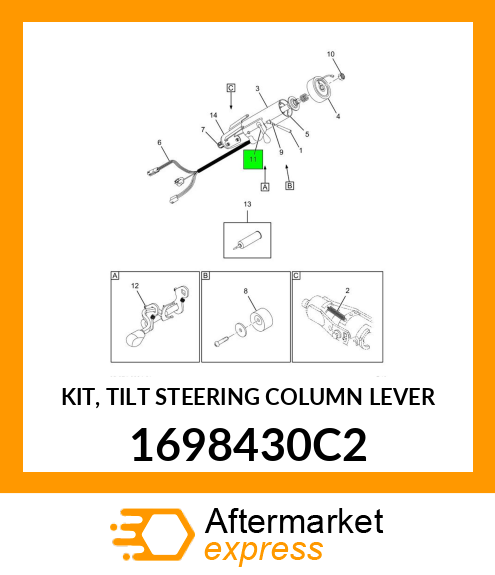 KIT, TILT STEERING COLUMN LEVER 1698430C2