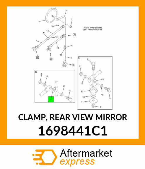 CLAMP, REAR VIEW MIRROR 1698441C1