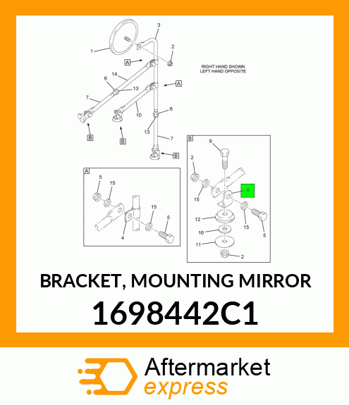 BRACKET, MOUNTING MIRROR 1698442C1