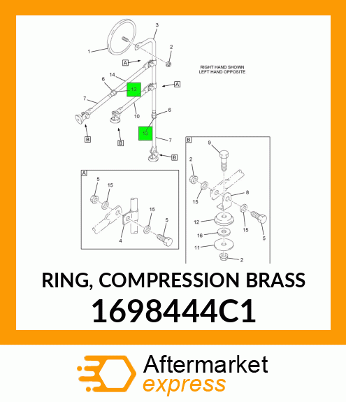 RING, COMPRESSION BRASS 1698444C1