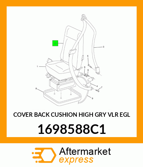 COVER BACK CUSHION HIGH GRY VLR EGL 1698588C1